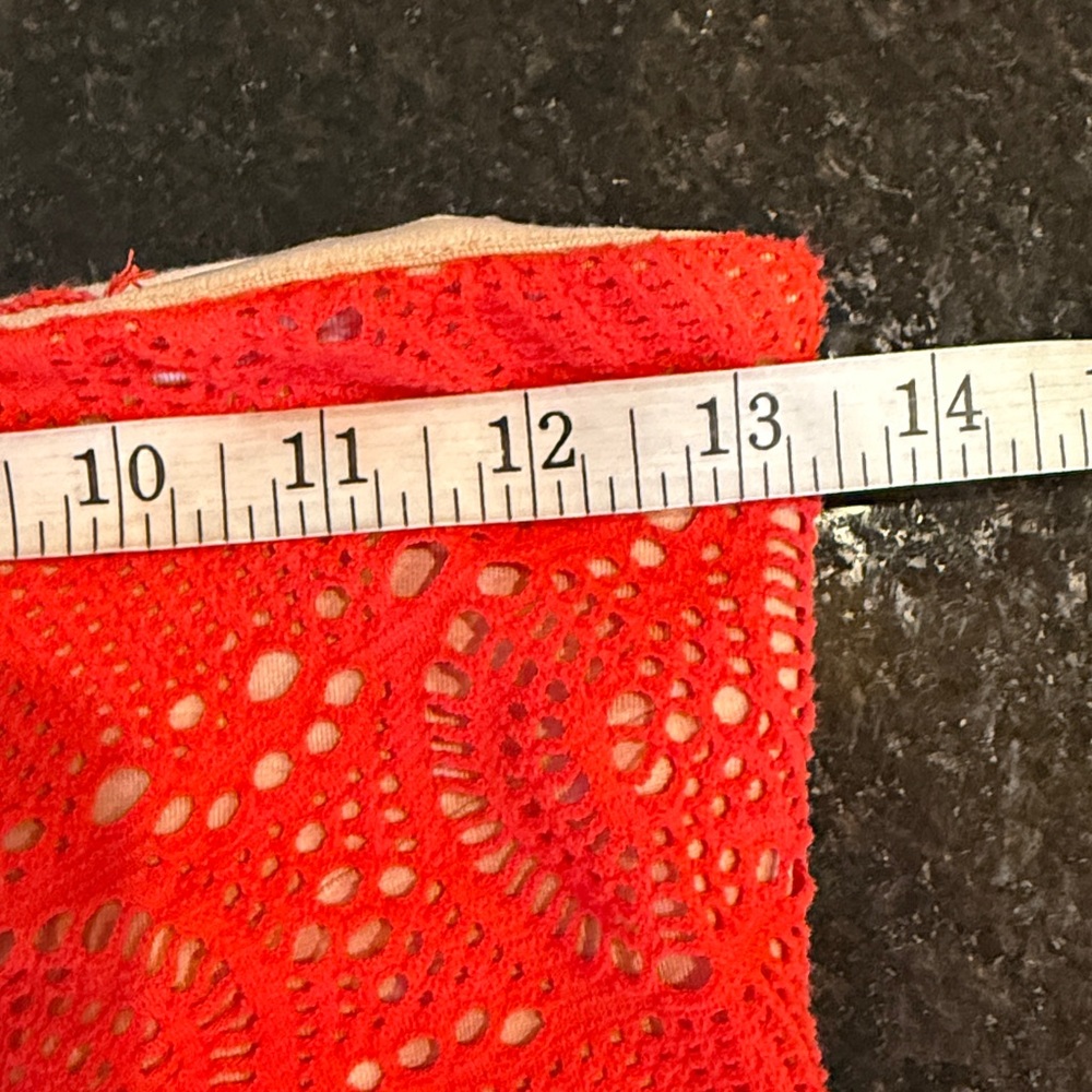 Free People Oceanside Coral Red Strapless Crochet Lace Dress Size Small - Picture 9 of 13
